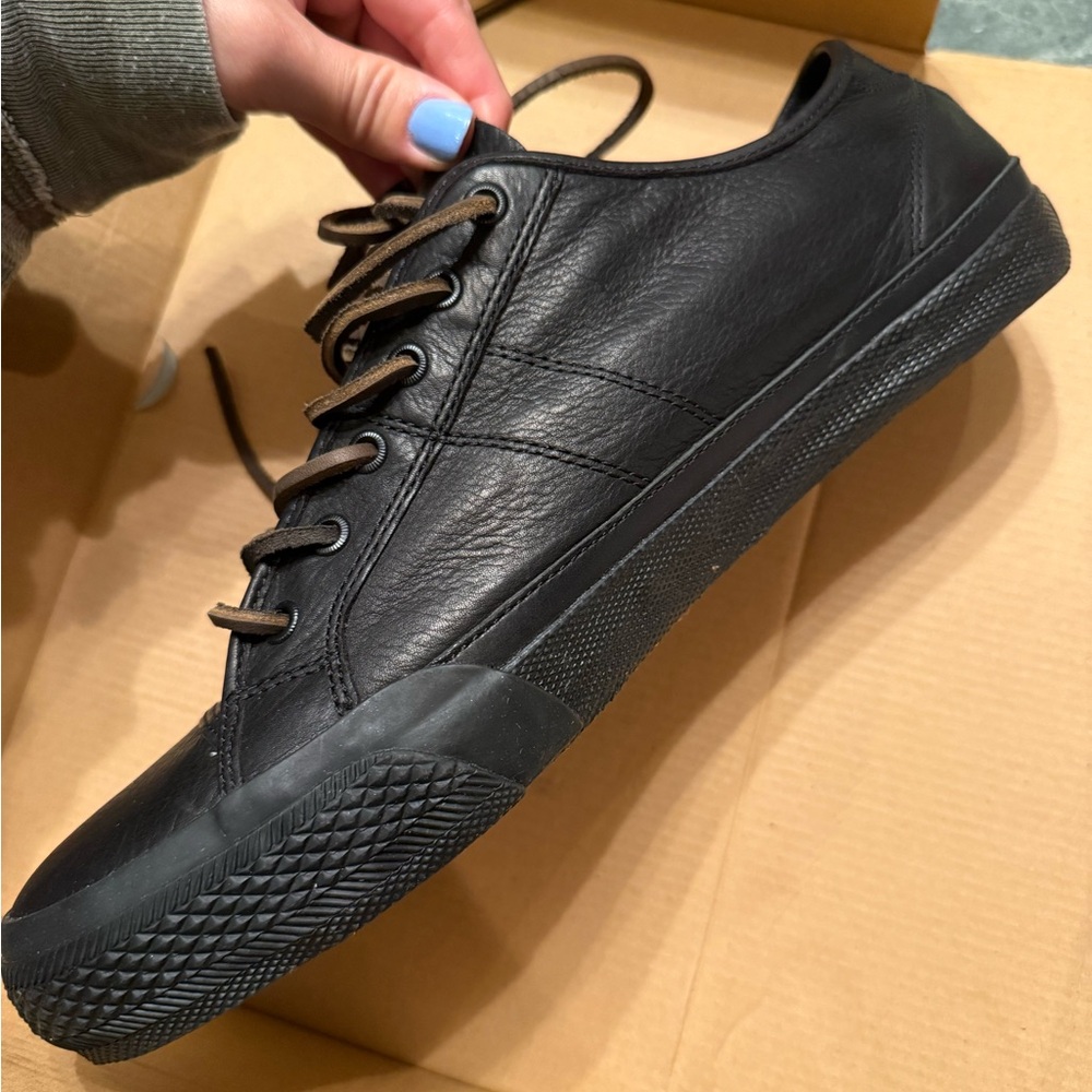 Frye men’s new low lace black leather shoe size 12 Greene - DSV